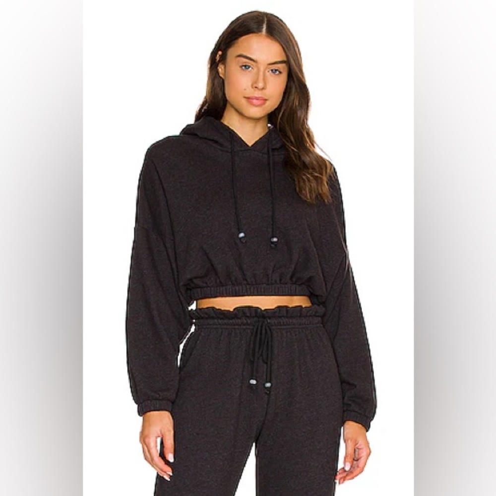 DONNI. Cropped Hoodie In Jet Medium